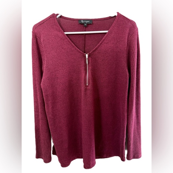 Burgundy Long Sleeve Top - Picture 1 of 1